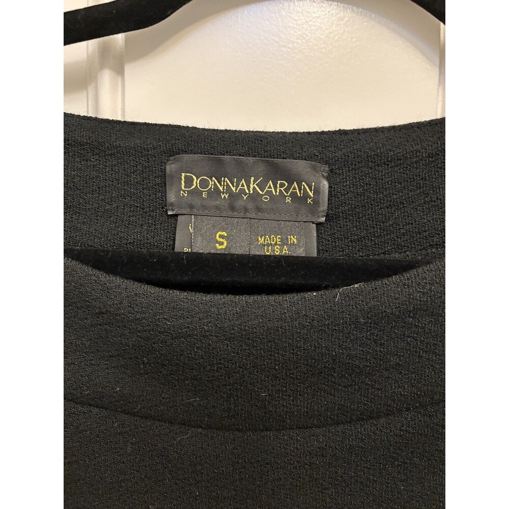 Donna Karan New York Wool Bodycon Dress Small black vintage 1980’s made in USA - Picture 3 of 10